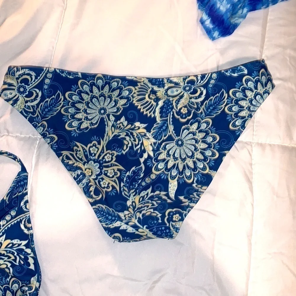 Cupshe Bikini Blue/White Size 10 Roxy mini Dress Tie Dye Medium